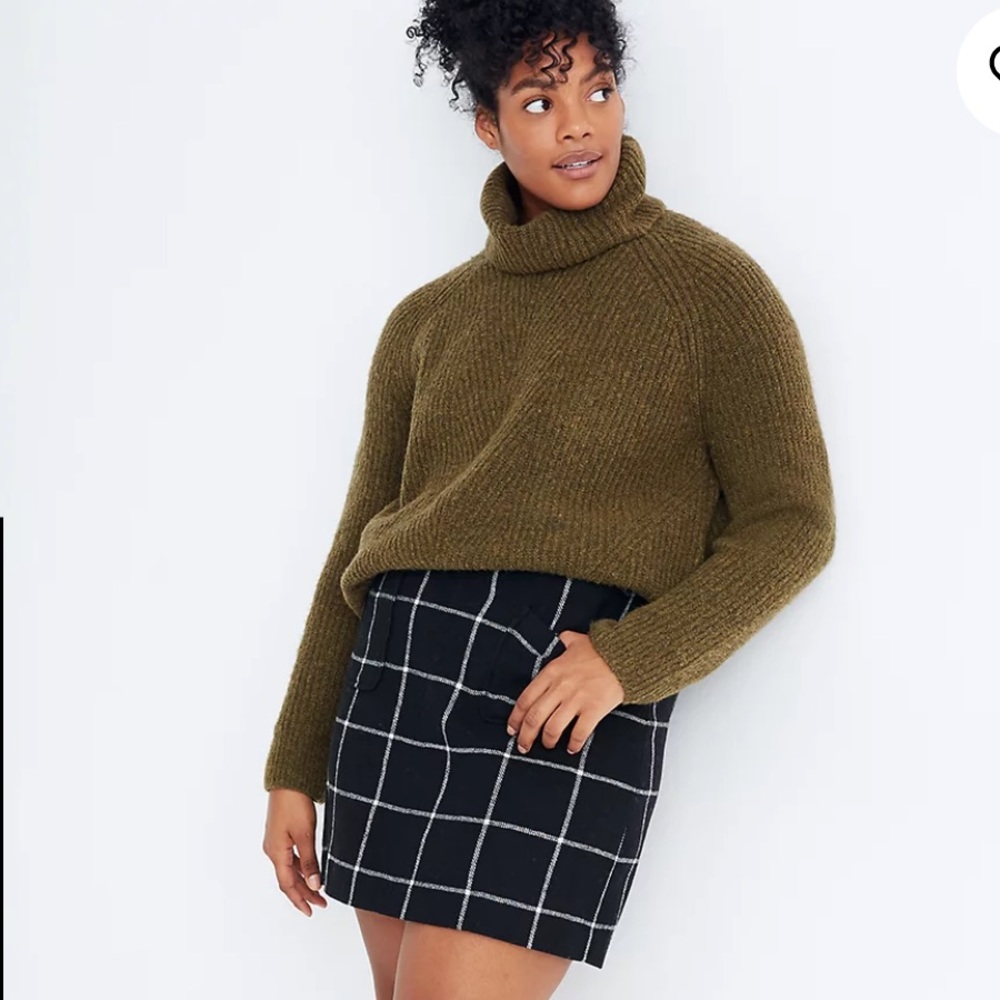 Madewell Wool Checkered Mini Skirt